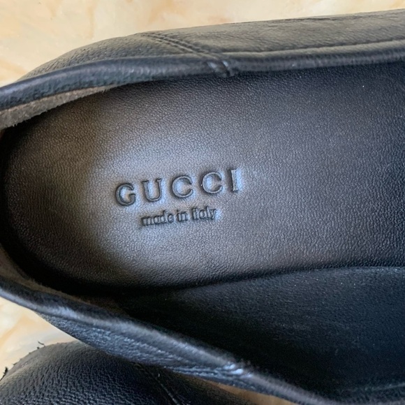 GUCCI Brixton Horsebit Black Leather Foldable Mules Blogger Favorite Loafers 36 - Picture 7 of 14